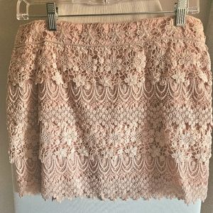 Crochet Peach/Pink Lined Skirt